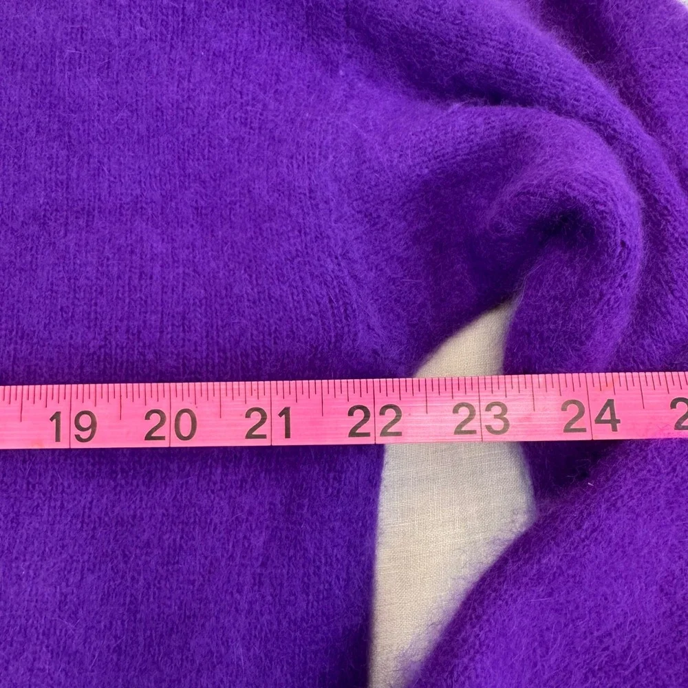 JARRODS Purple Angora Rabbit Hair Blend Crew Neck Pullover Sweater Size L - Picture 4 of 7